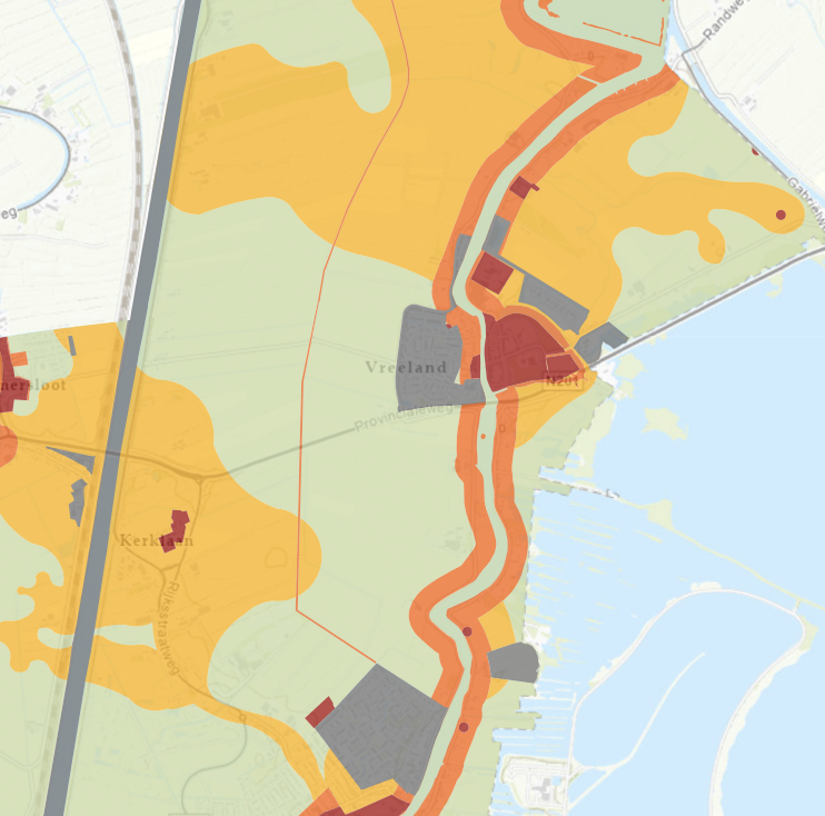 Archeologische beleidskaart Stichtse Vecht detail Vreeland
