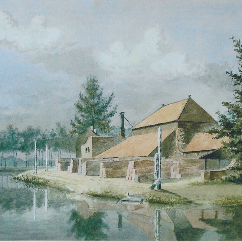 De steenoven bij Cromwijck, aquarel van P.J. Lutgers, circa 1840. Coll. Teylers museum.