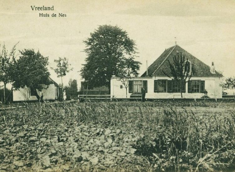 Boerderij De Nes, de buitenplaats die hier stond was inmiddels gesloopt. Coll. Lisman