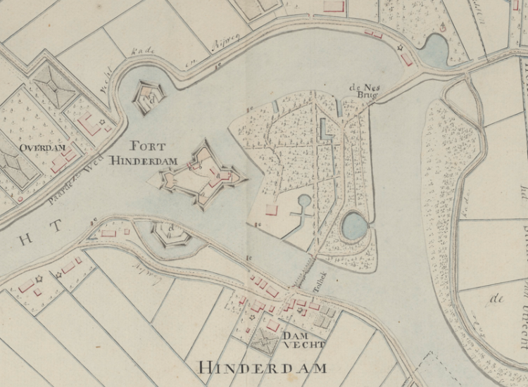 De Hinderdam, kaart Ketelaar, 1773