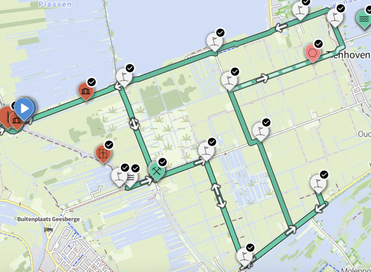 Vroeger en Nu route door waterliniegebied Bethunepolder 