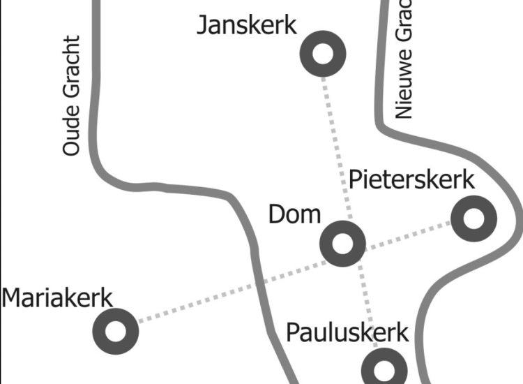 Tekening van het kerkenkruis in Utrecht