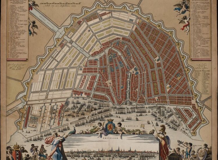 Kaart met het ontwerp van de uitbreiding van Amsterdam, 1662, A. Stalpaert