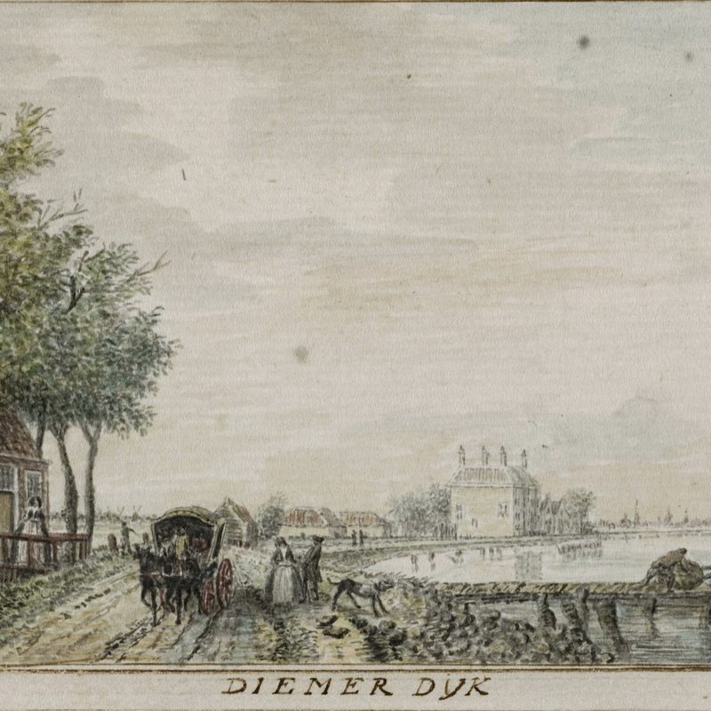 Het Gemeenlandshuis aan de Diemerzeedijk, 1760, Coll. Noord-Hollands Archief
